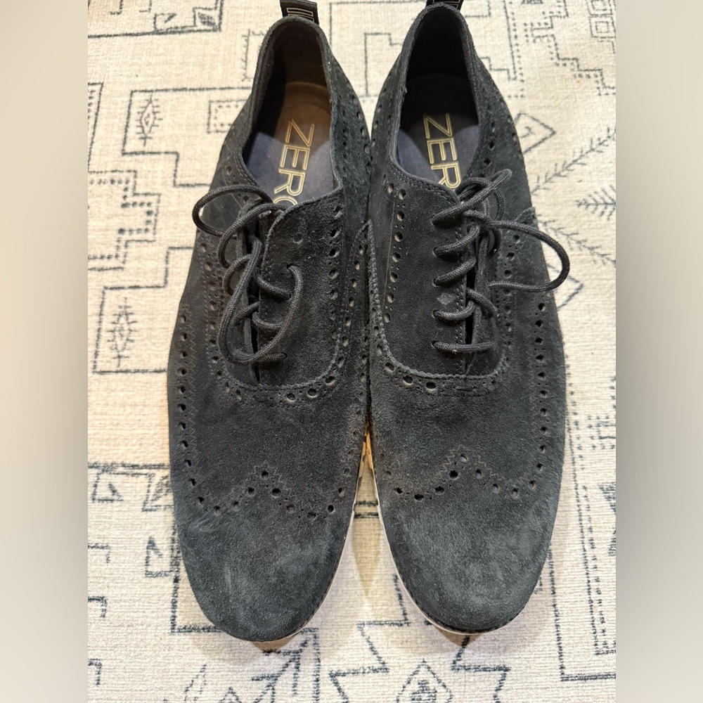 Cole Haan Zero Grand Black Suede Oxford